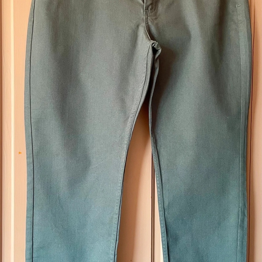 Green Straight-Leg Pants